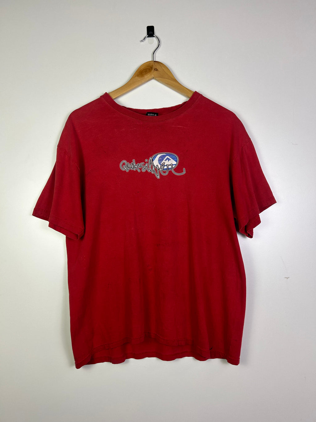Quiksilver Red Tee Blue Logo